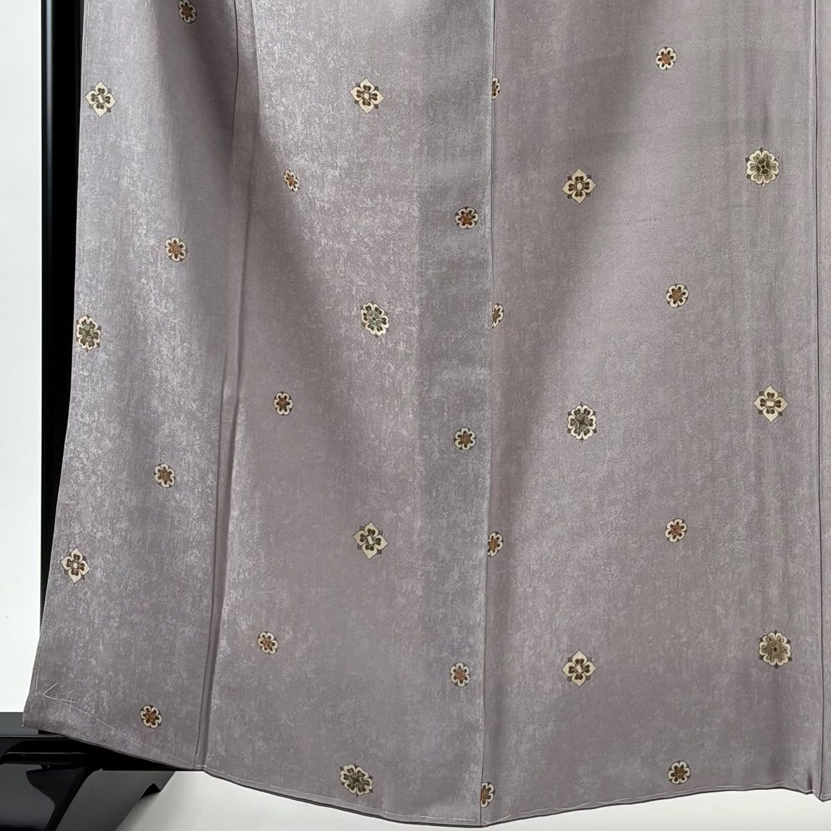 小紋 身丈162 cm 裄丈64 5 M 袷 華文 地紋 薄小豆 正絹 秀品