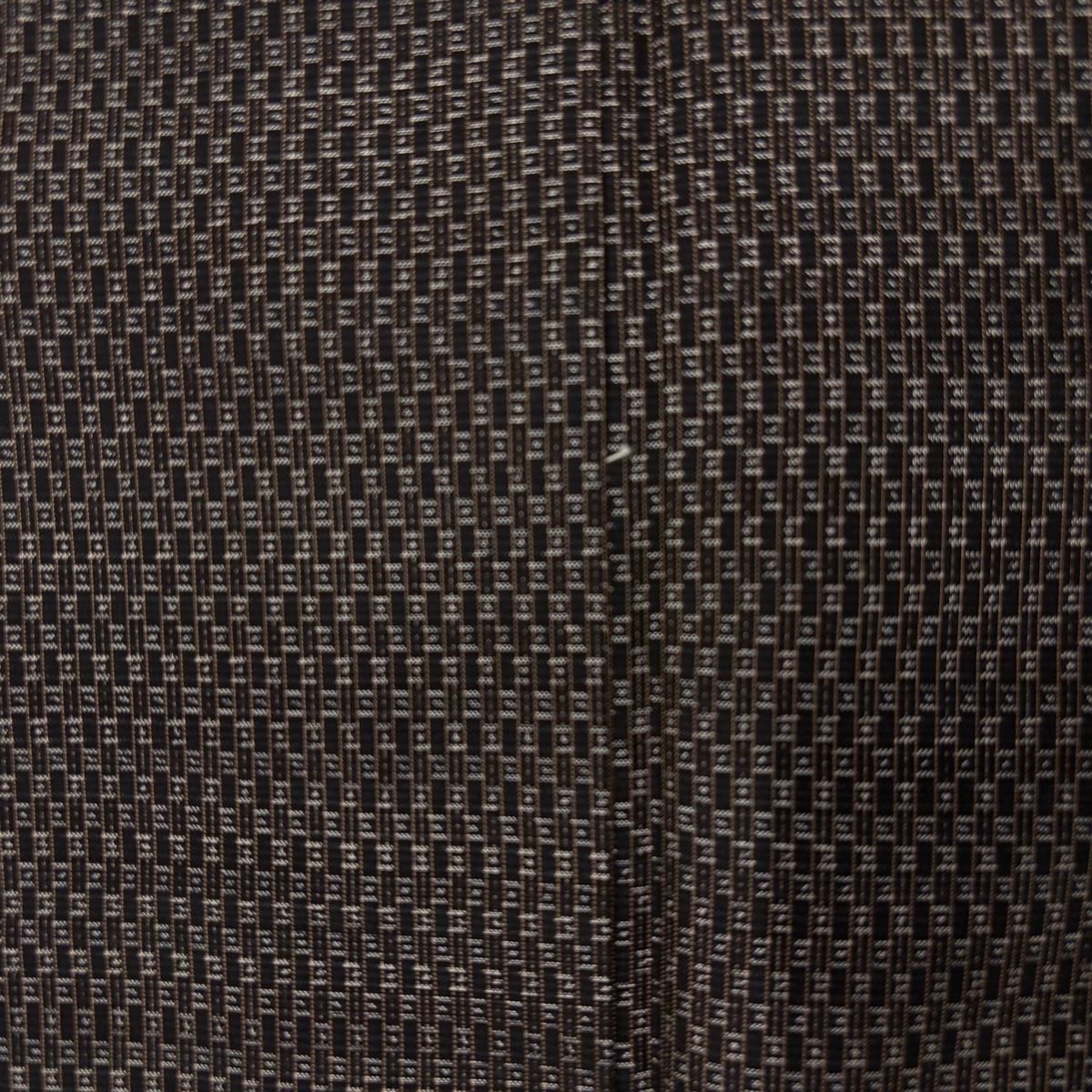  紬 身丈159 5 cm 裄丈65 M 袷 証紙 幾何学模様 焦茶色 正絹 秀品 紬 着物