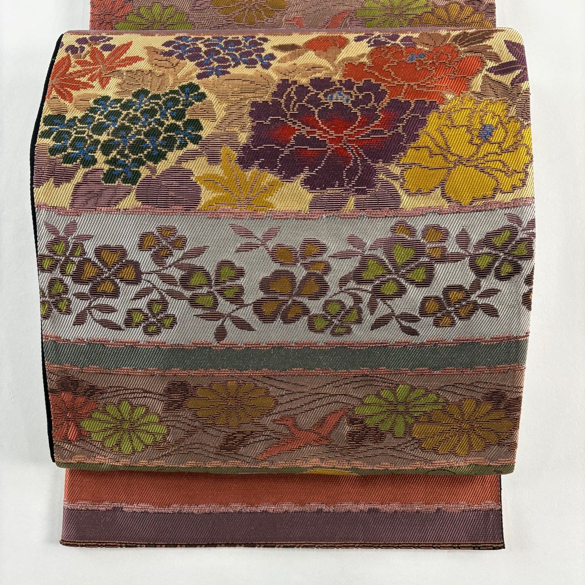 平和屋着物○上質な紬 華妻有 反端付き 正絹 逸品 CAAT0552dy