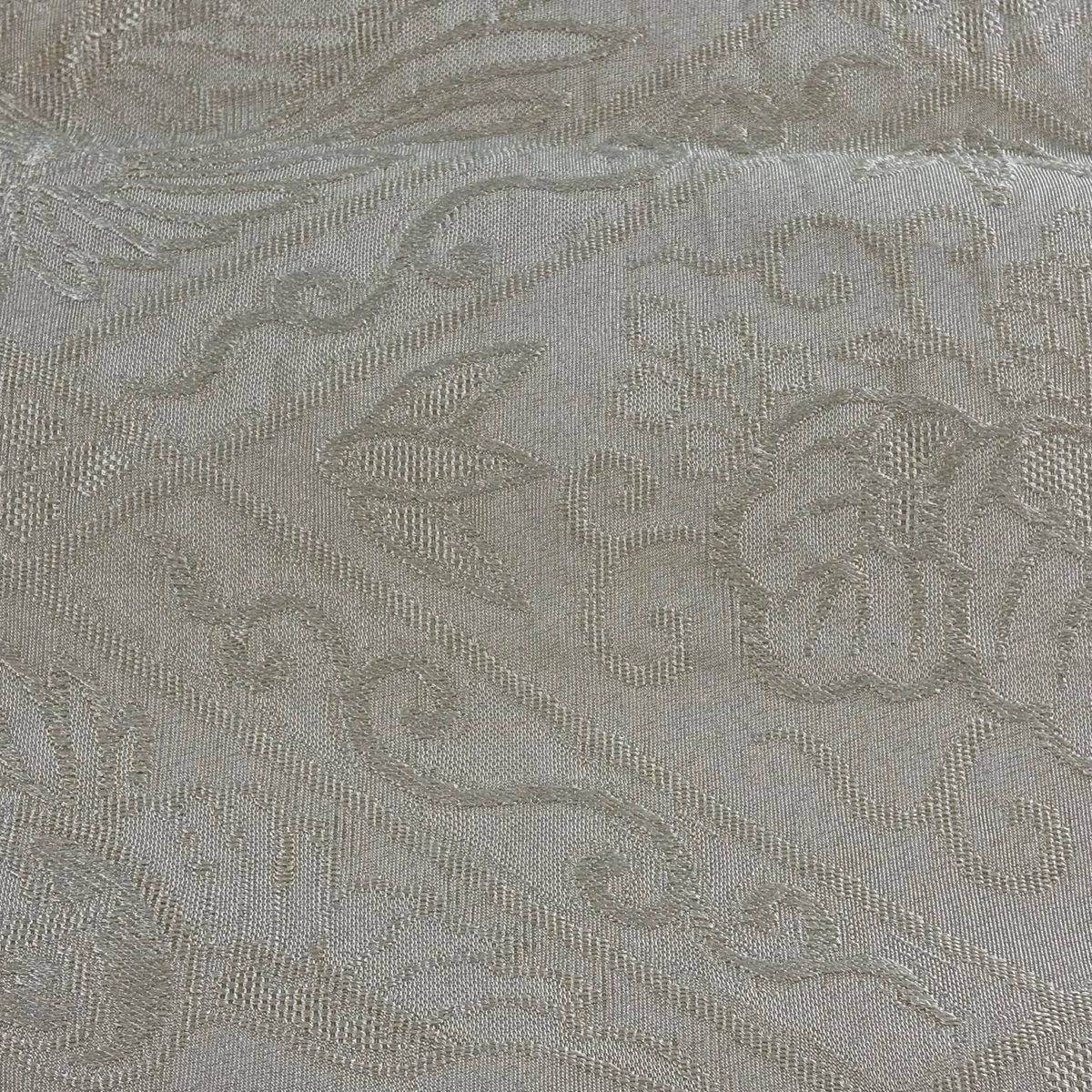 名古屋帯 松葉仕立て 八寸名古屋帯 共箱あり 鳳凰 草花 銀糸 刺繍 ベージュ 正絹