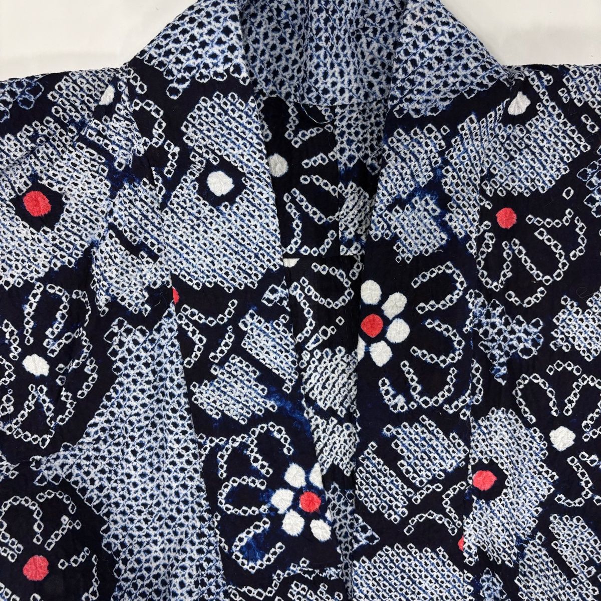  浴衣 身丈150 5 cm 裄丈63 S 絞り浴衣 菊 藍色 綿 浴衣単品 浴衣