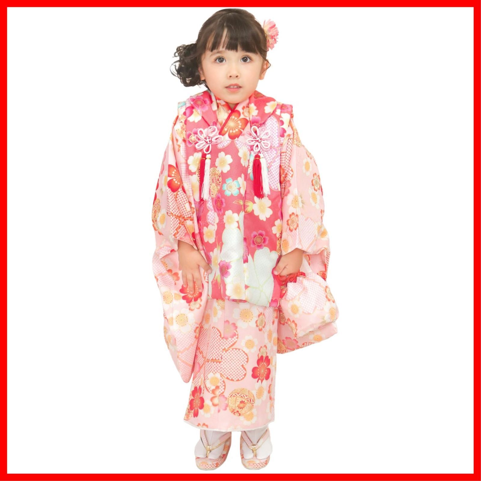 フルセット 小物 被布 753 セット 着物 華やか 女の子 3歳 C 七五三