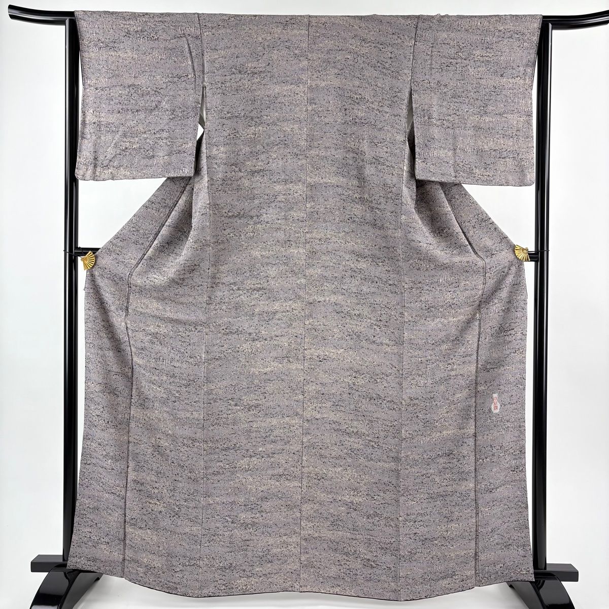 小紋 身丈165 cm 裄丈63 5 S 袷 陶彩染 幾何学模様 灰紫 正絹