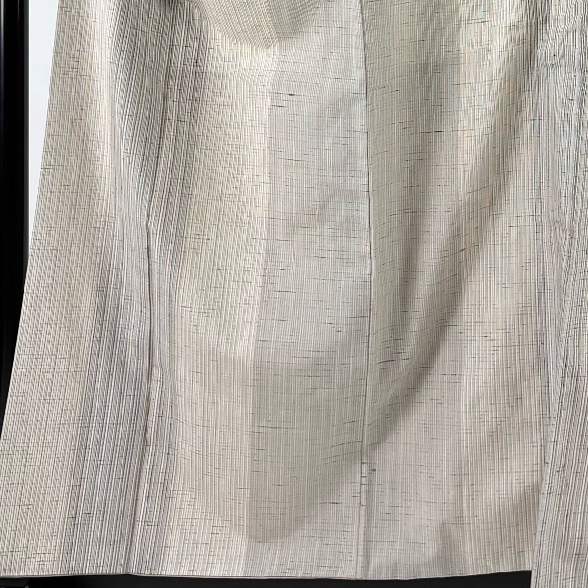 紬 身丈159.5 cm 裄丈67 M 袷 縞 灰白 正絹