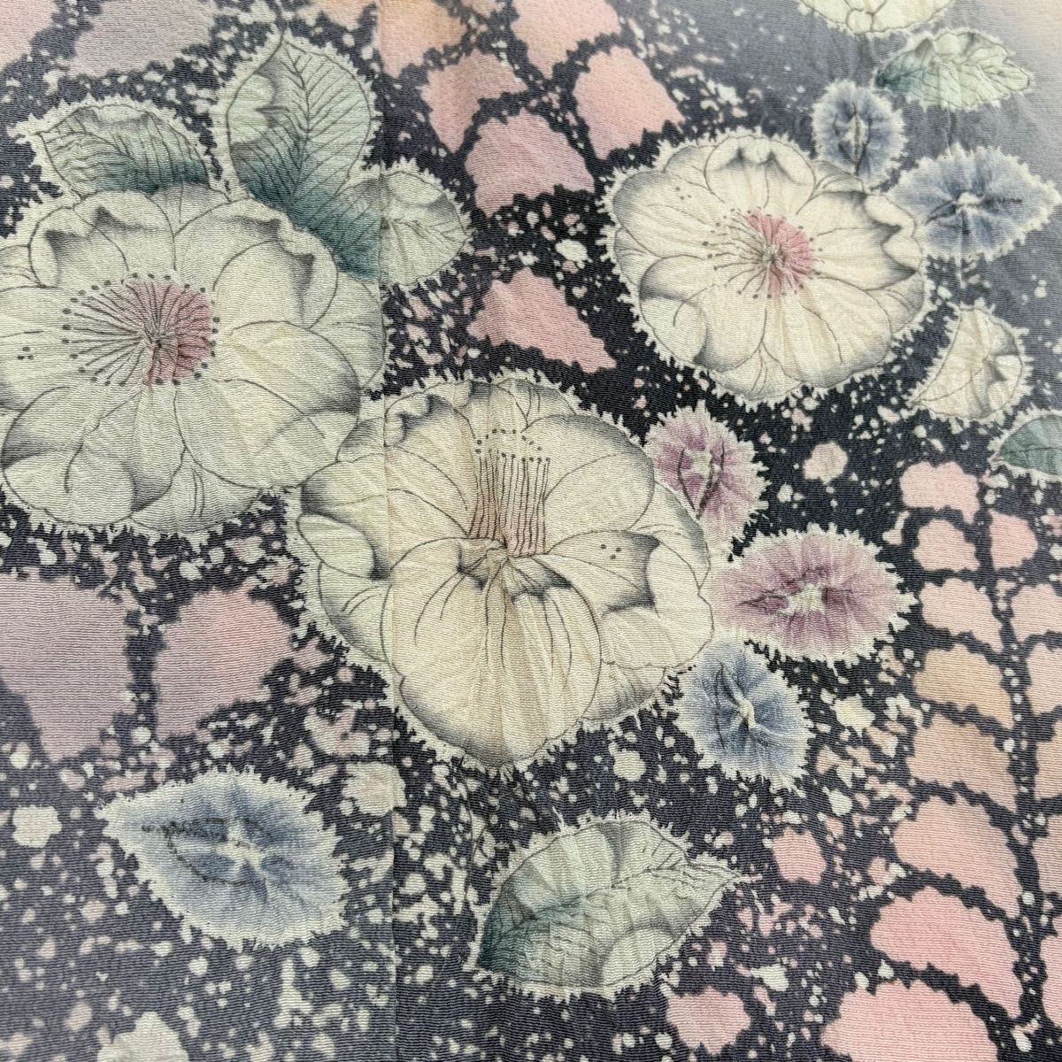 訪問着 身丈160cm 裄丈63.5cm S 袷 翠山工房 落款 辻が花 ぼかし 節約