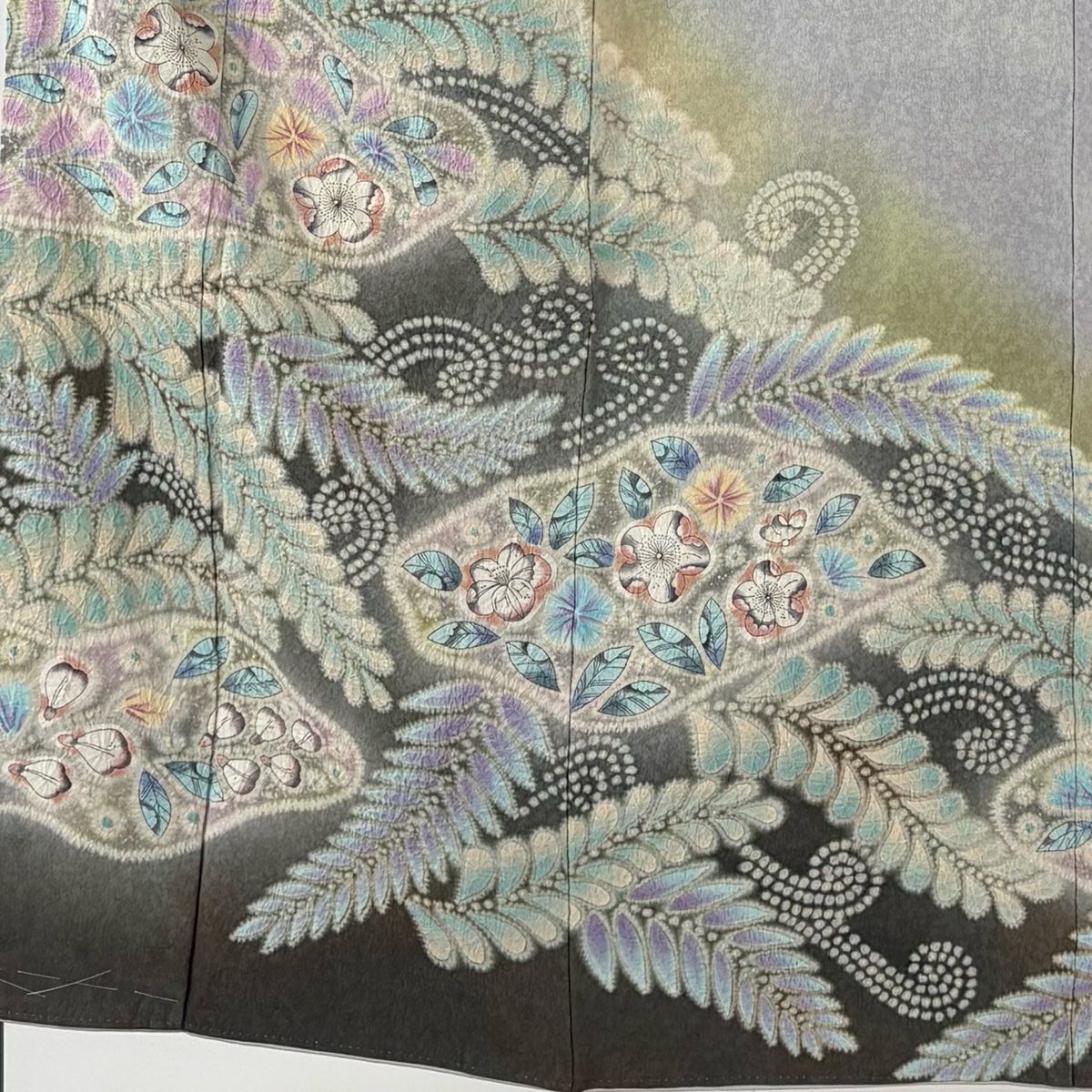 訪問着 身丈154 cm 裄丈63.5 S 袷 翠山工房 落款 辻が花 染め分け ぼかし 薄紫 正絹