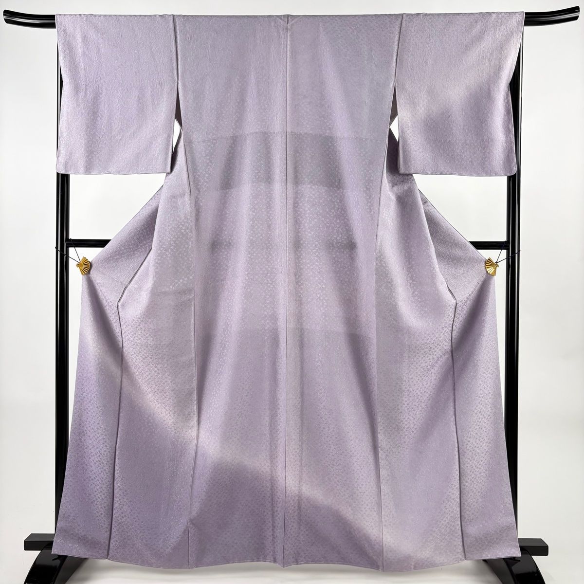 付下げ 身丈164.5 cm 裄丈67 M 袷 裾ぼかし 地紋 金通し 薄紫 正絹 一つ紋