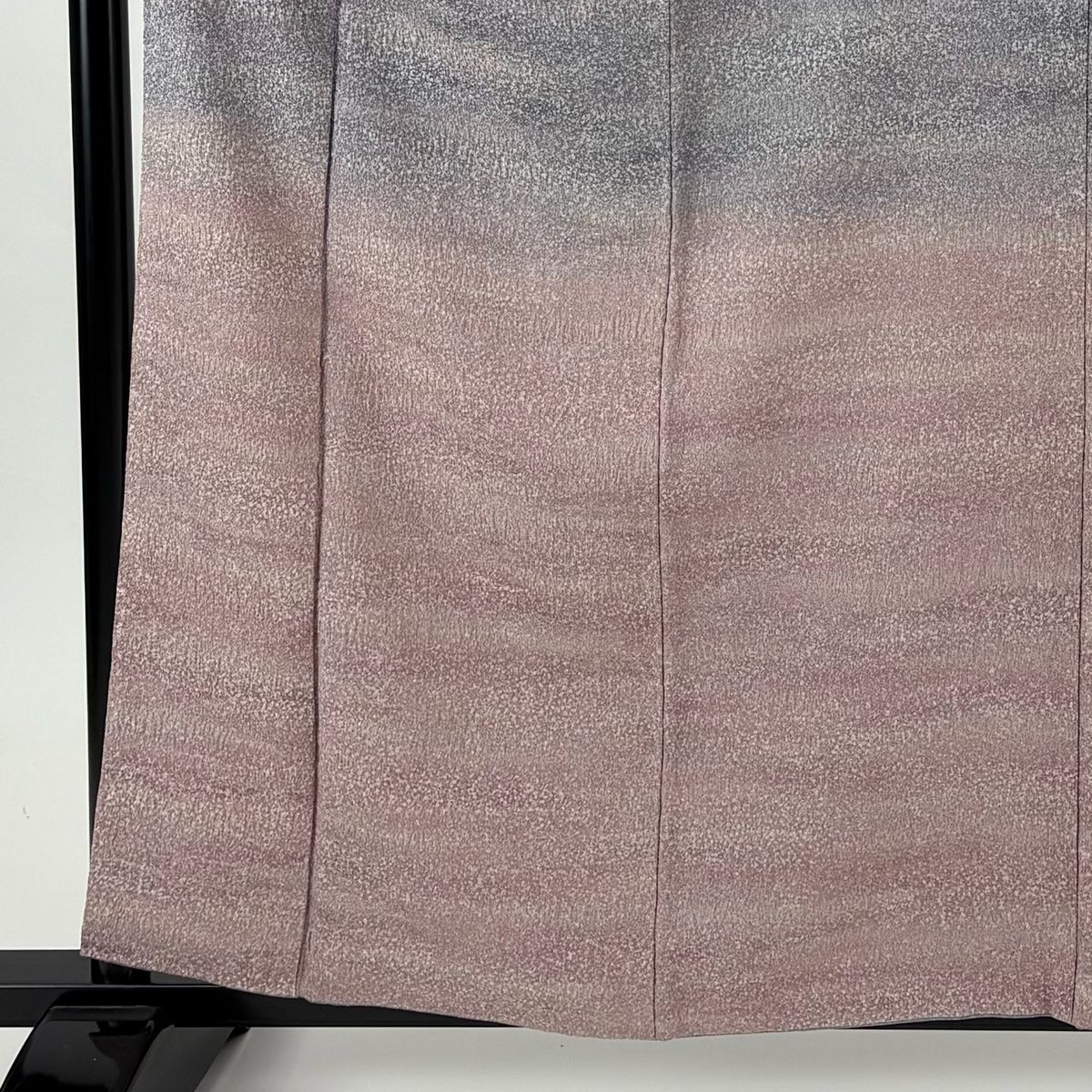 訪問着 身丈161.5 cm 裄丈66.5 M 袷 落款 霞 金通し ぼかし 灰紫 正絹 一つ紋