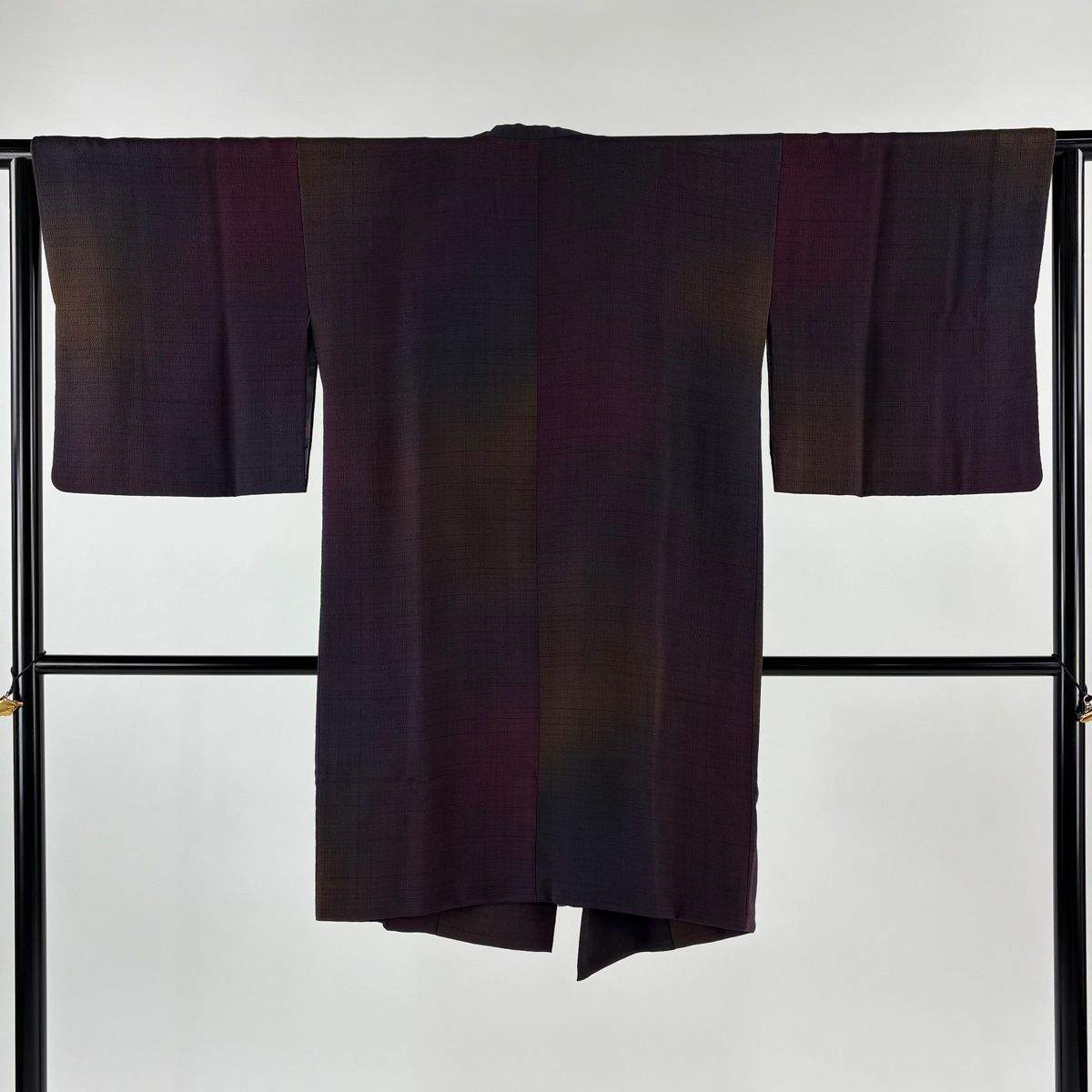 道行 身丈98 cm 裄丈64.5 M 和装コート 角衿 ぼかし柄 濃紫 正絹