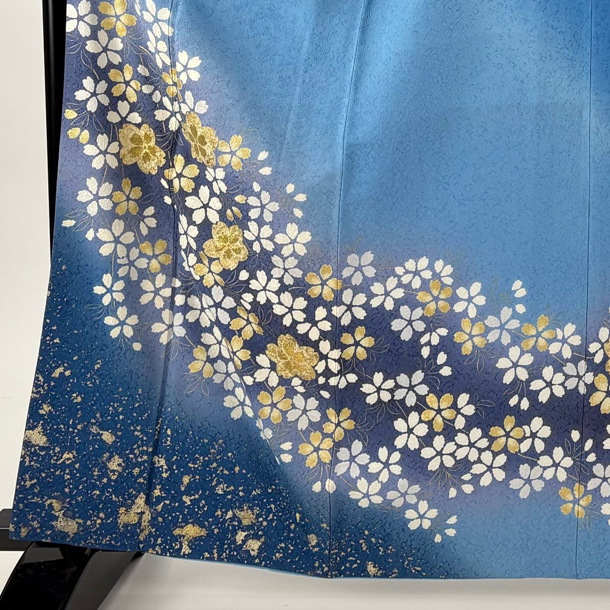 訪問着 身丈163 cm 裄丈66.5 M 袷 桜 箔 金彩 水色 正絹