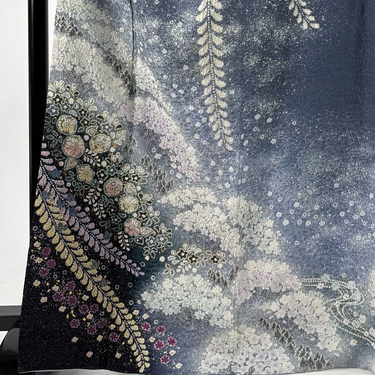 美品】 訪問着 身丈168.5cm 裄丈69cm L 袷 吉乃一廉 落款 辻が花 樹木