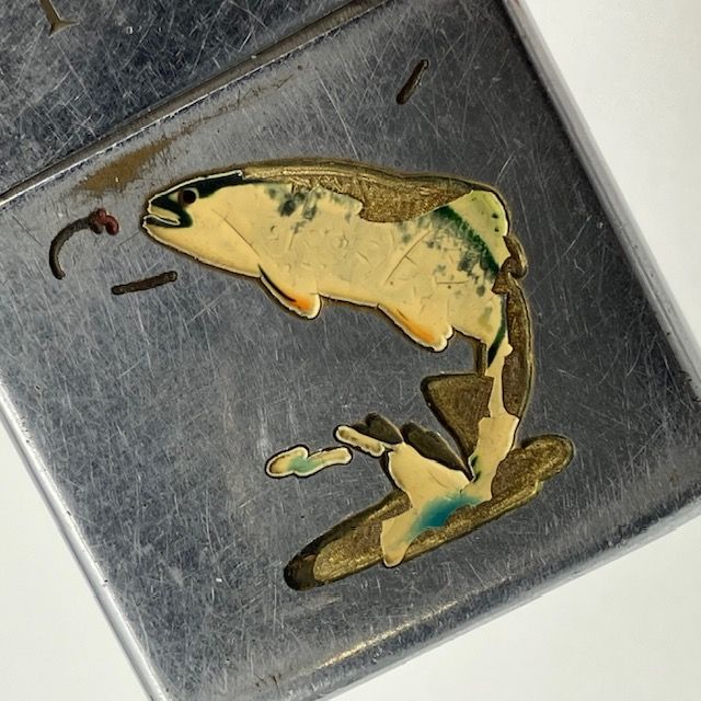 ZIPPO ビンテージ ジッポー 1949年〜1951年 タウン＆カントリー TROUT マス PAT 2032695 キャスター付き 母の日ギフト
