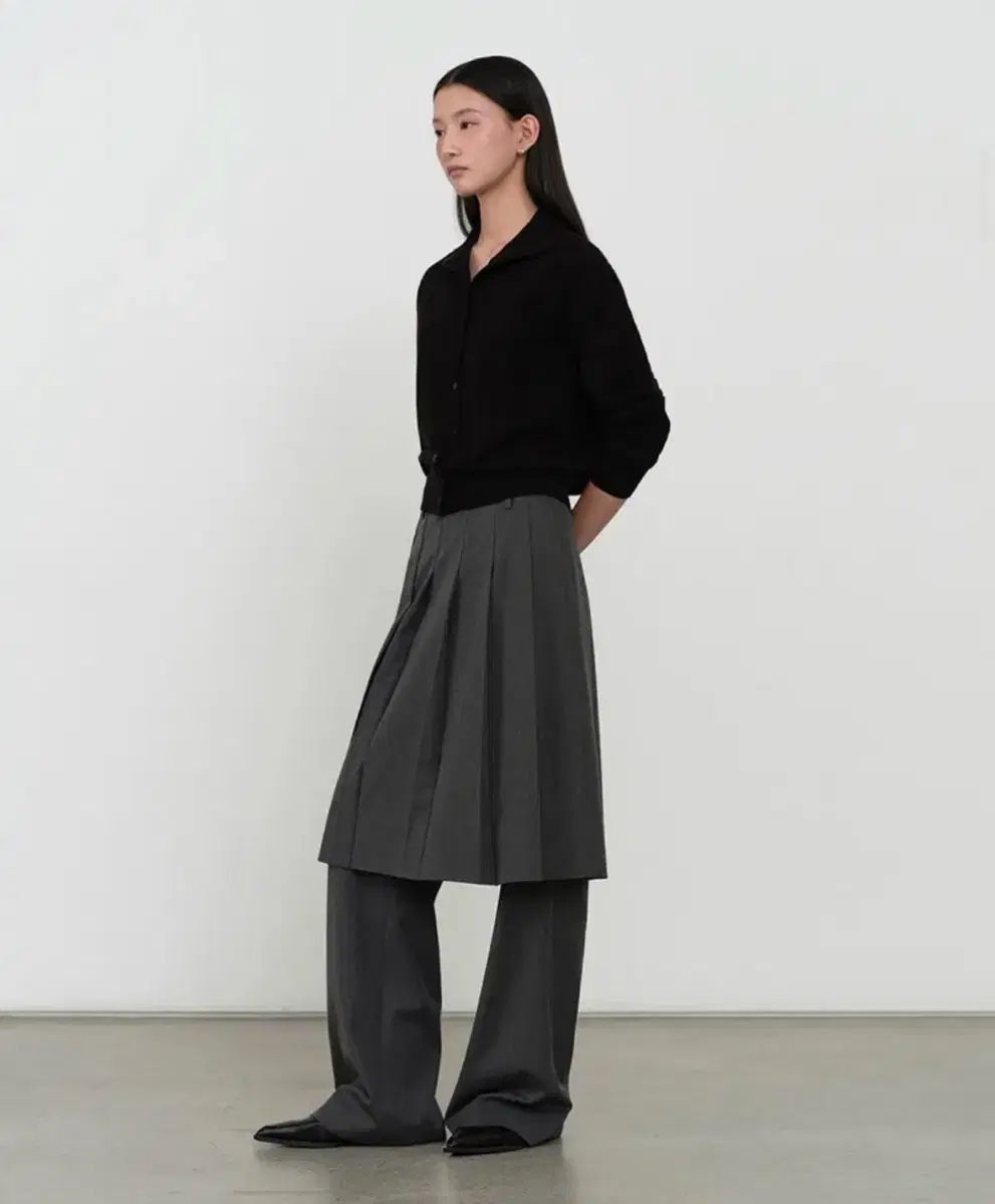 ムシンサスタンダード ウィメンズ プリーツ スカート レイヤード スラックス グレー MUSINSA STANDARD