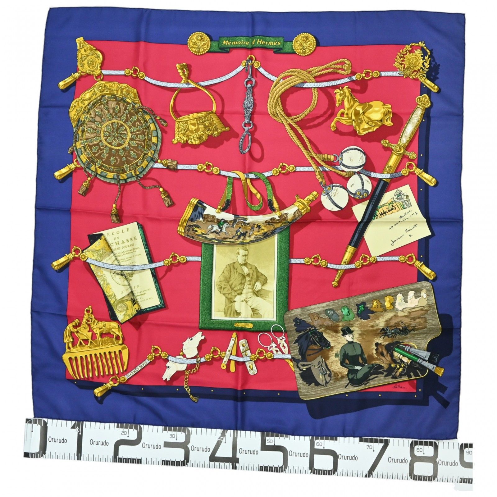 エルメス カレ90 スカーフ Memoire d'Hermes エルメスの思い出 Aランク