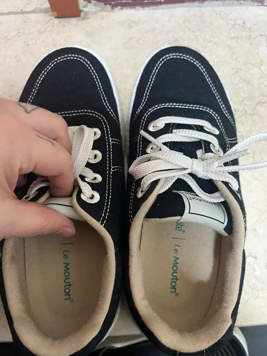 ルムトン スニーカー 新品 24cm ダークネイビー LeMouton ルムトン