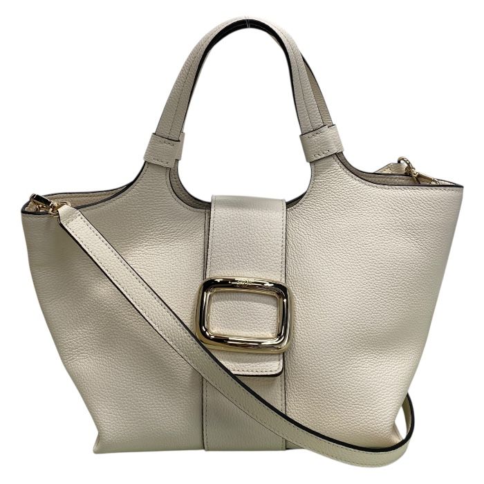 ロジェヴィヴィエ ヴィヴ ショック ショッピングバッグ ミニ ハンドバッグ レザー 2 WAY クリーム 白 Roger Vivier レディース 上品 感 エレガント