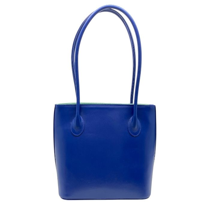 ロウナー Sara サラ ハンドバッグ トートバッグ ロープロゴ レザー ブルー×スカイブルー×ゴールド レディース LAUNER 上品 感 エレガント