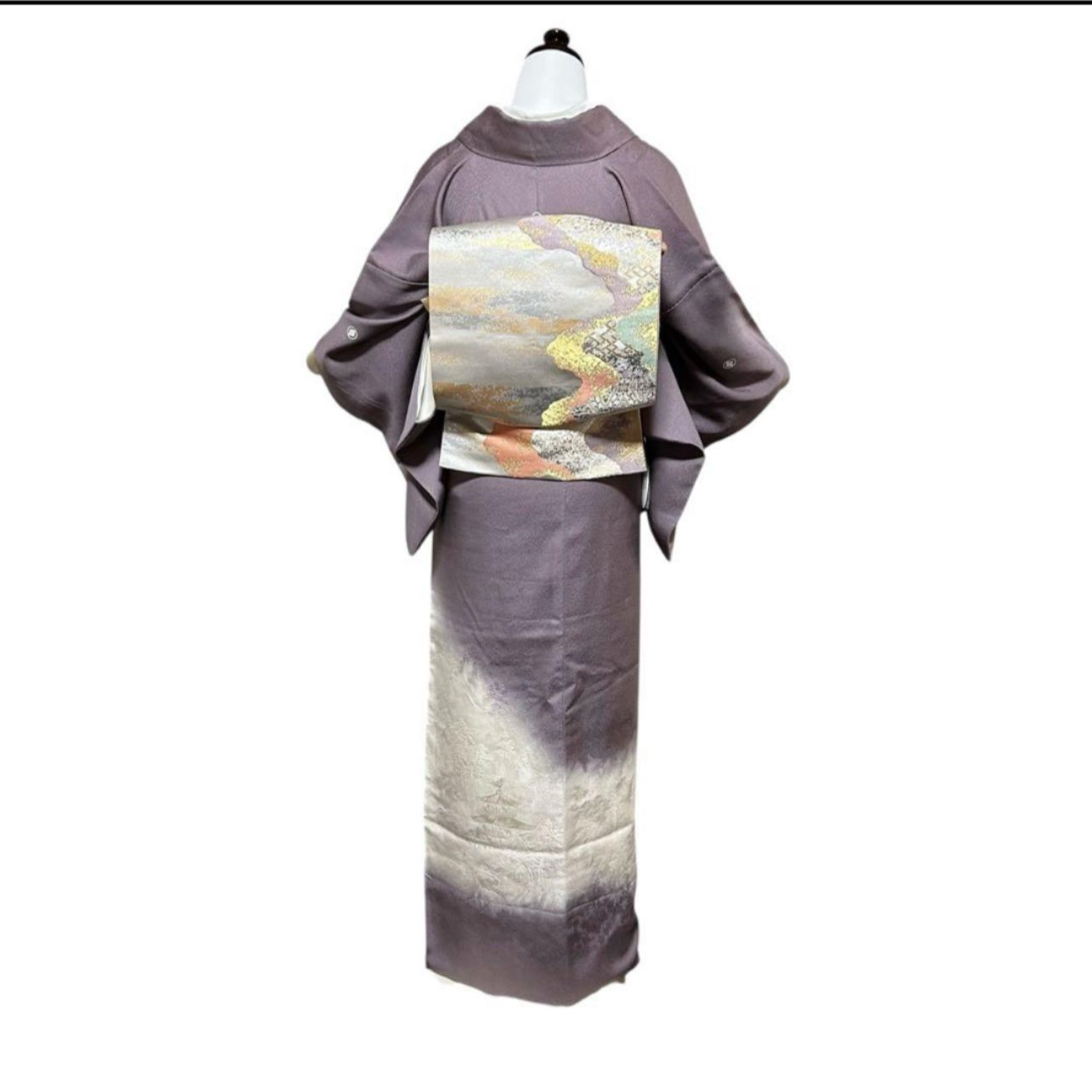 未使用近い 美品 袷 正絹 5つ紋 色留袖 フルセット 西陣唐織白金箔