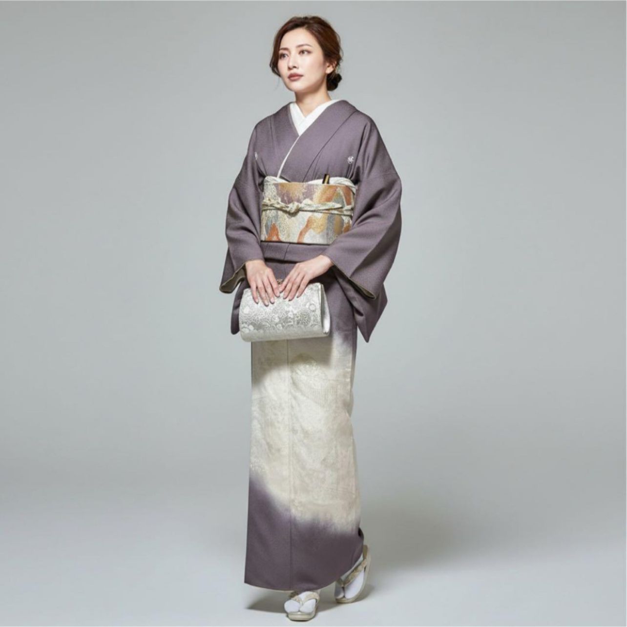 未使用近い 美品 袷 正絹 5つ紋 色留袖 フルセット 西陣唐織白金箔