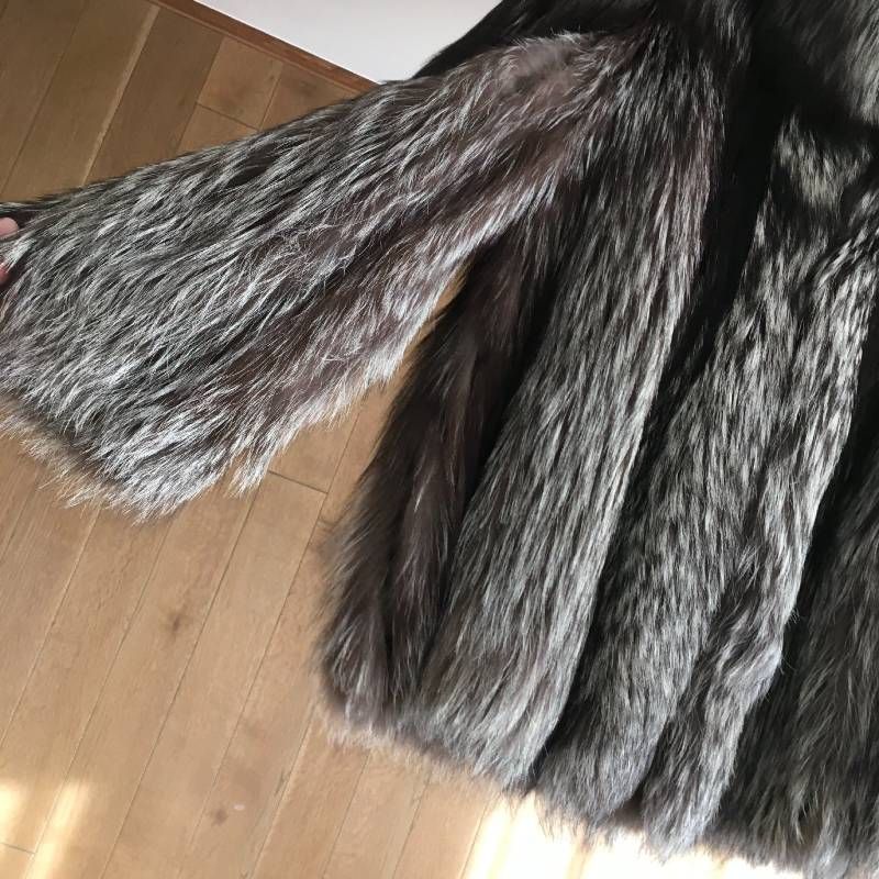 美品 EMBA エンバ シルバー フォックス ファーコート コート - メルカリ
