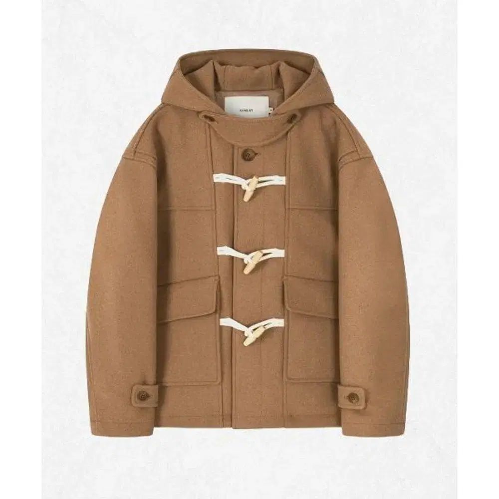 韓国 KIIMUIR キミュア ウール WOOL フード ダッフル ハーフ コート_ブ