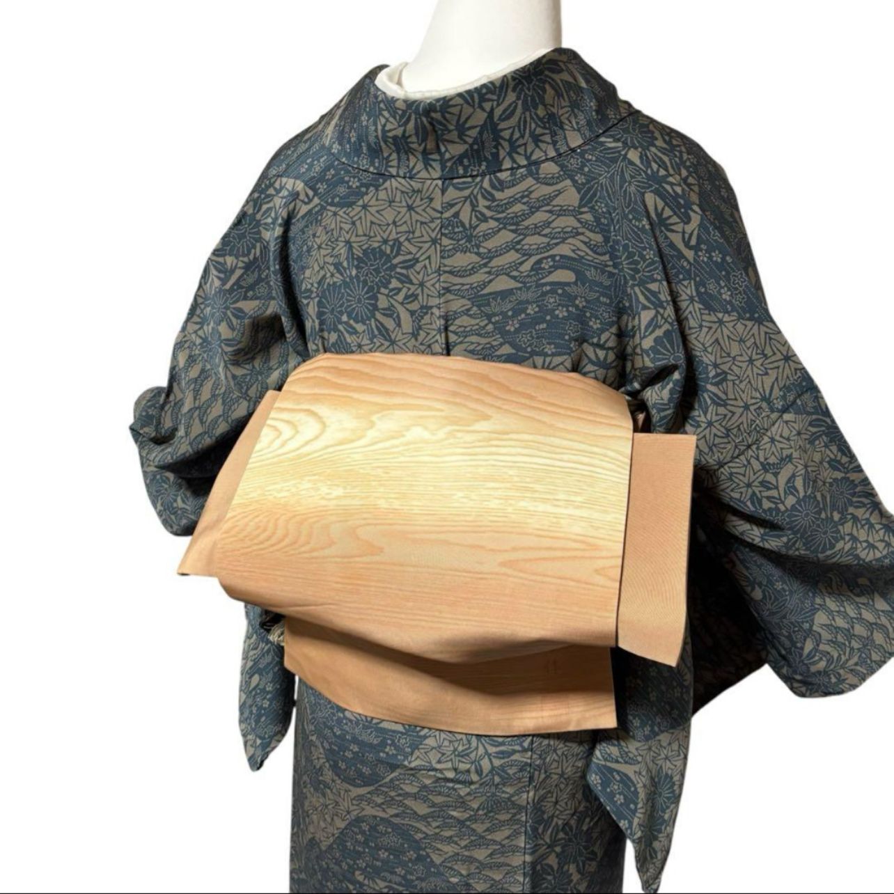 未使用近い 美品 袷 正絹 型染め 縮緬 小紋 フルセット 作家塩瀬