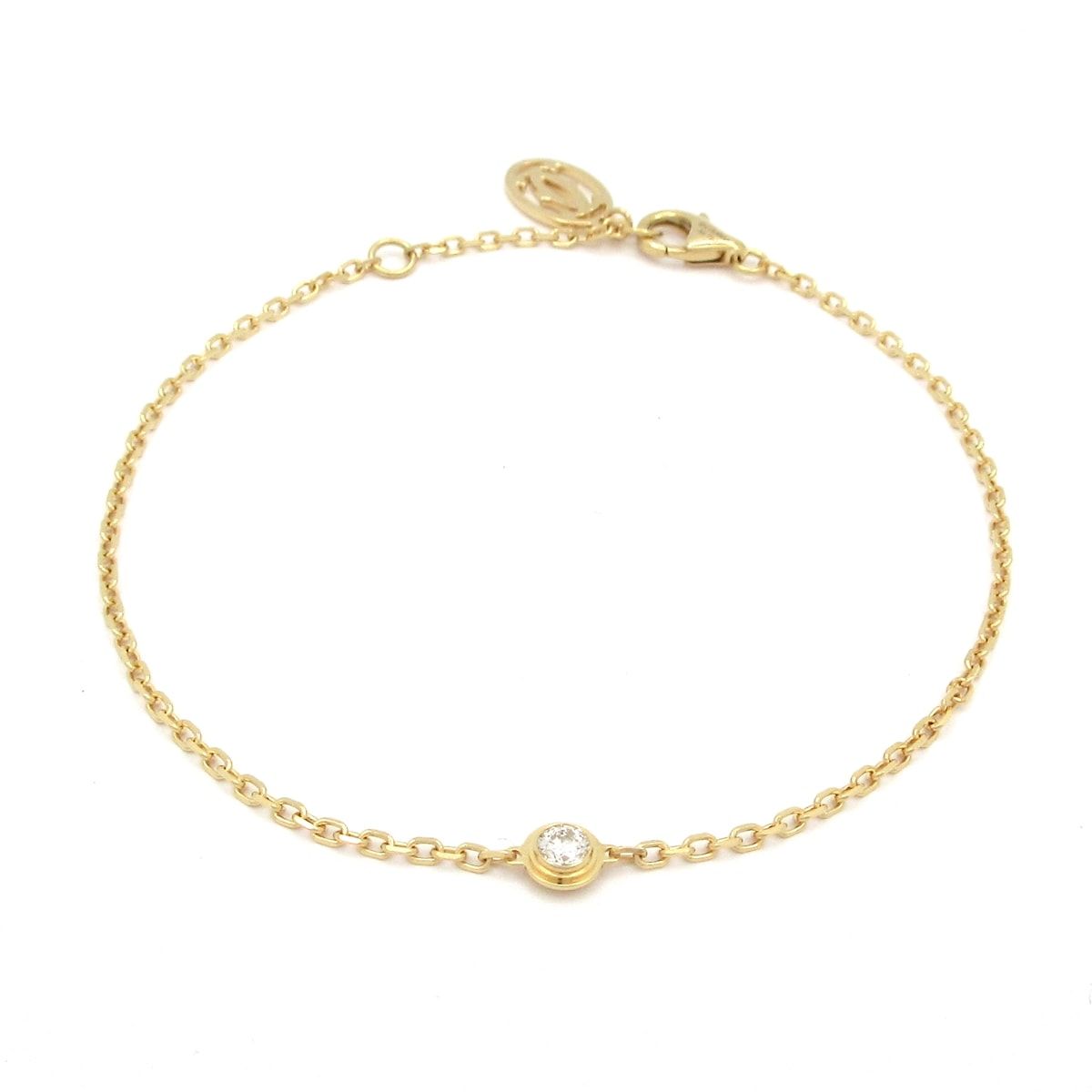 Cartier カルティエ ブレスレット ダムール スモールブレスレット K 18 YG×ダイヤモンド 1 Pダイヤ|約0.09 ctカラット