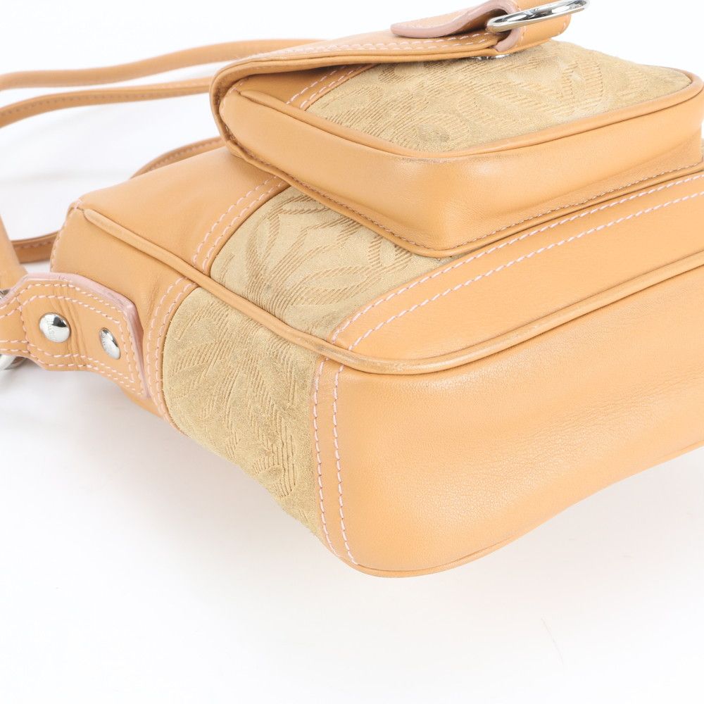 極美品 ヴィンテージ ロエベ アナグラム レザー ショルダーバッグ 斜め