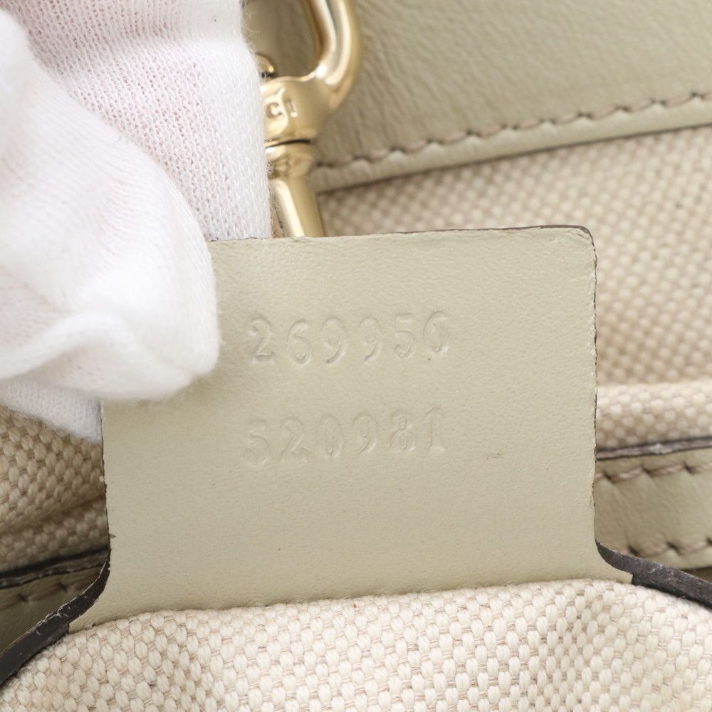 グッチ　GUCCI トート　バッグ　ショルダー　レザー　革　A4 可 極美品 グッチ GG キャンバス ハートビット レザー トート バッグ