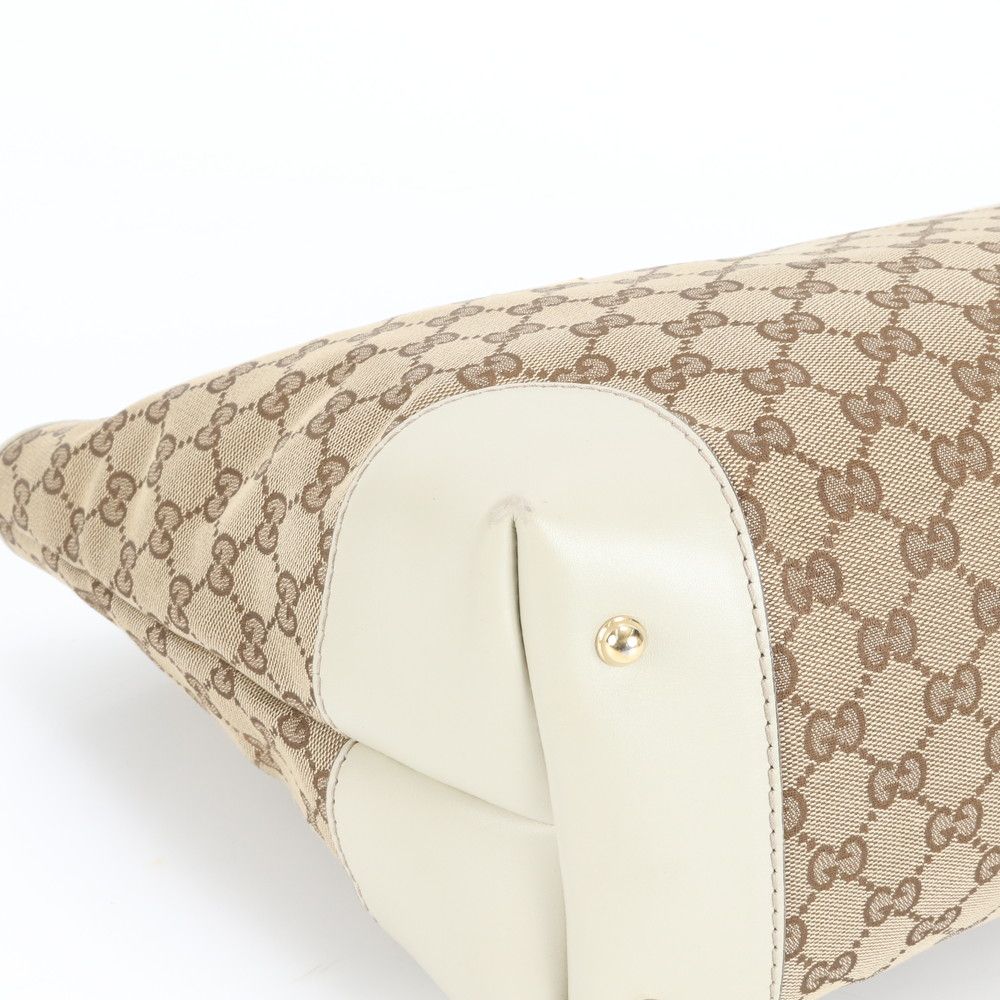 極美品 グッチ GG キャンバス ハートビット レザー トート バッグ