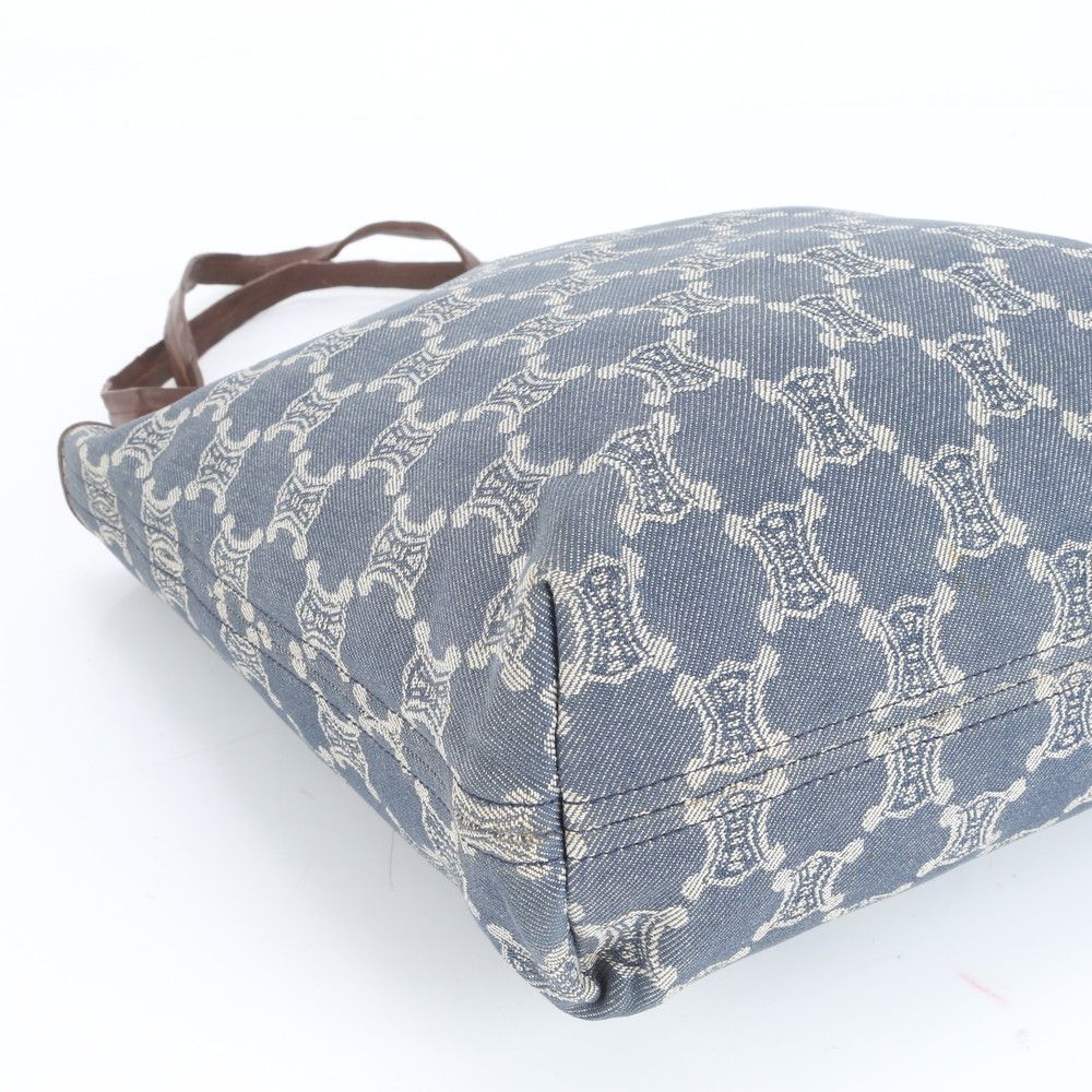 美品　CELINE セリーヌ　パリマカダム　ハンドバッグ　トリオンフ　レザー 美品 セリーヌ トリオンフ パリ マカダム レザー デニム トート バッグ