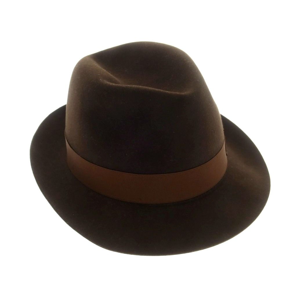 Borsalino FEDORA ラビットファー ハット ブラウン Borsalino FEDORA ラビットファー ハット ブラウン Fedora Brushed