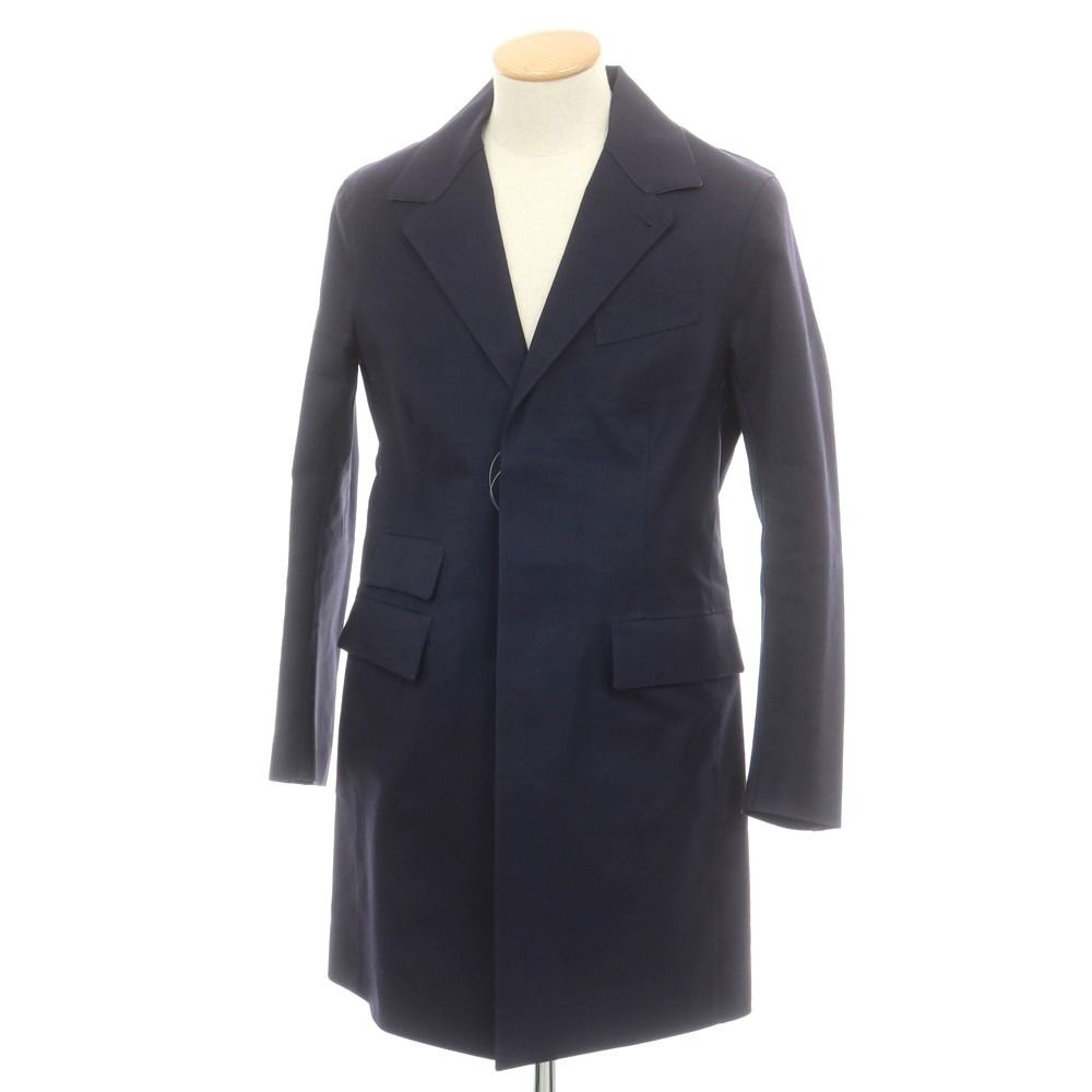 ハンコック HANCOCK ウール ゴム引き チェスターフィールドコート ネイビー サイズ38 メンズ
