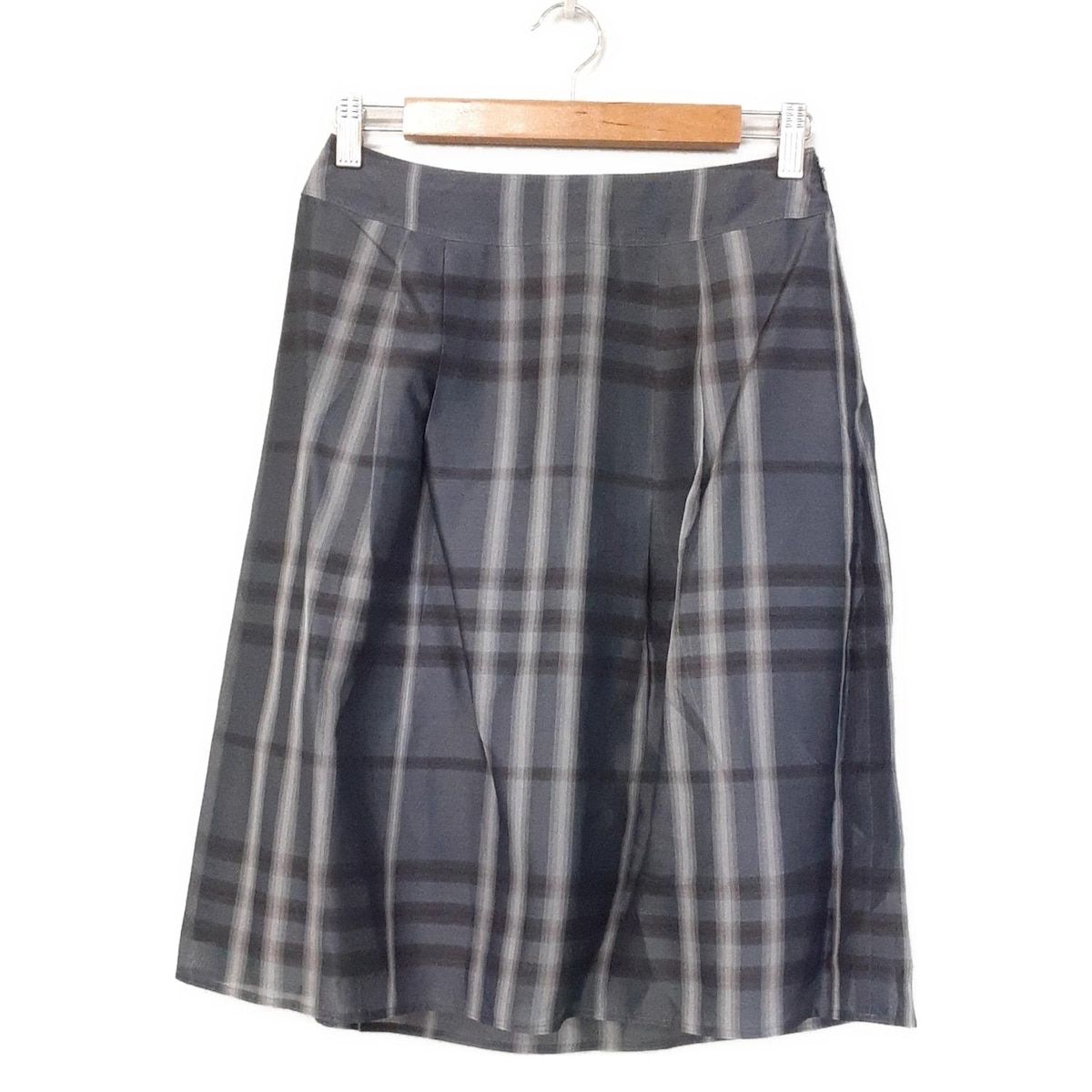 Burberry LONDON バーバリーロンドン スカート サイズ36 M レディース - ネイビー×グレー×ダークネイビー ひざ丈 チェック柄