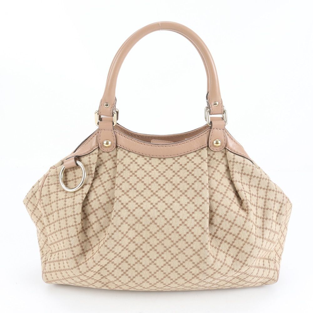 極美品 グッチ ディアマンテ スーキー 211944 レザー トート バッグ