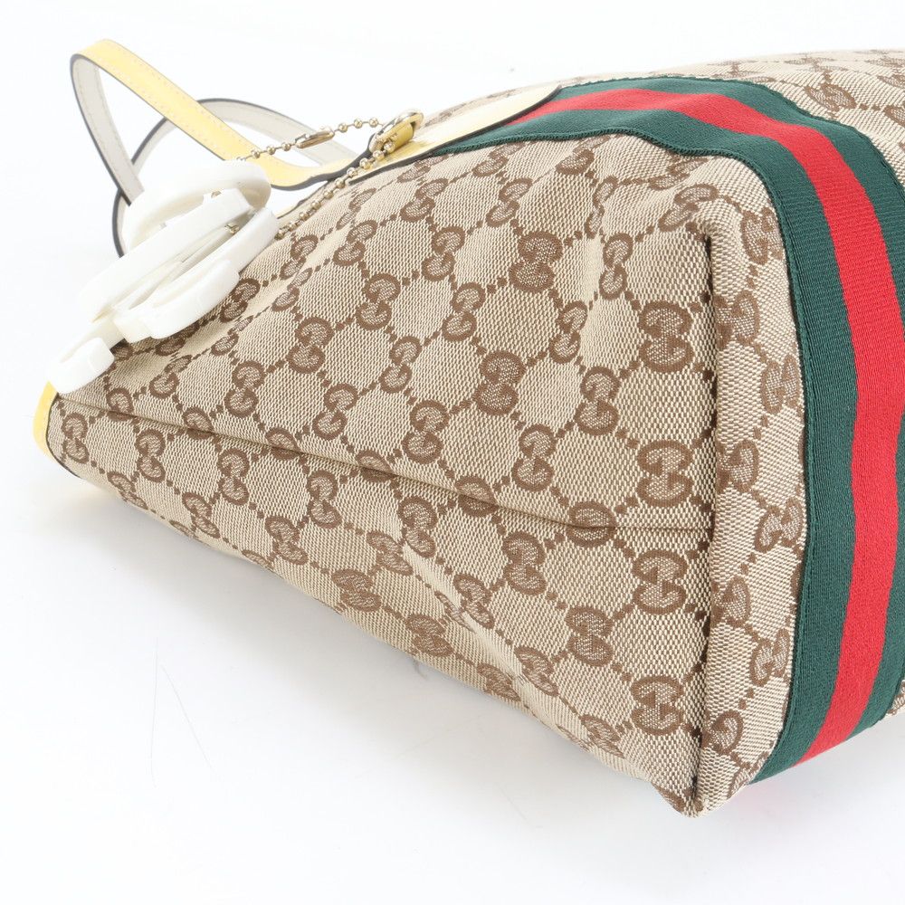 極美品 グッチ GGキャンバス シェリー ライン ジョリー 211971 レザー