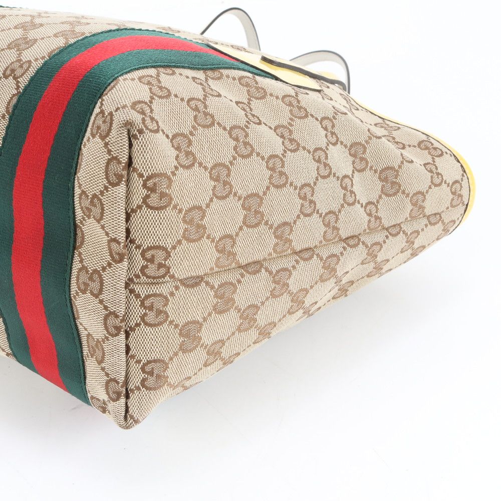 極美品 グッチ GGキャンバス シェリー ライン ジョリー 211971 レザー