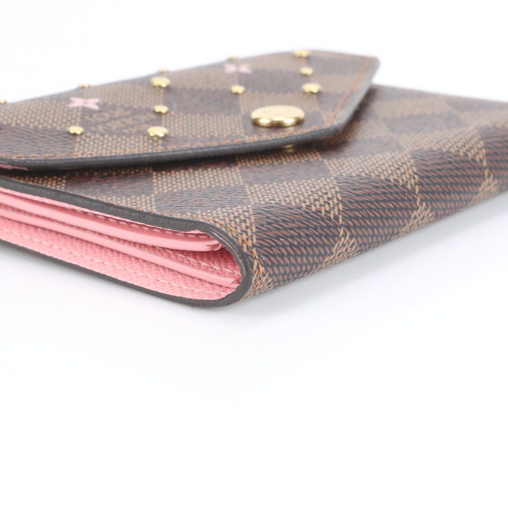 極美品 ルイヴィトン ダミエ ポルトフォイユ ヴィクトリーヌ スタッズ