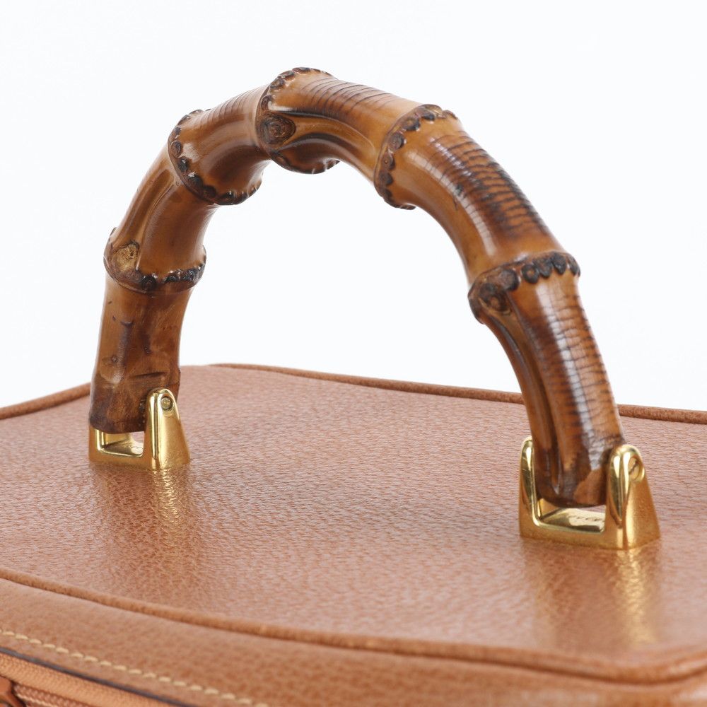 極美品 ヴィンテージ グッチ バンブー バニティ レザー 2WAY