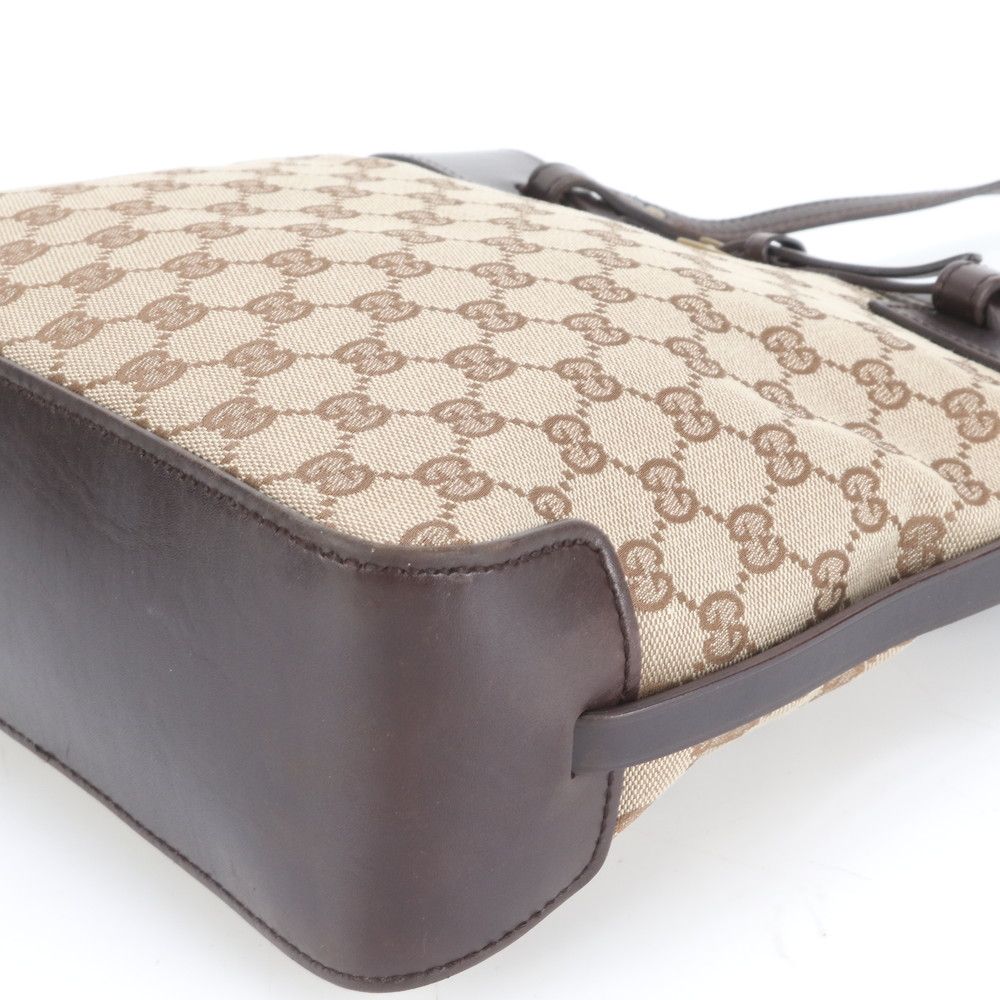 極美品 グッチ GGキャンバス 107757 レザー トート バッグ 肩掛け