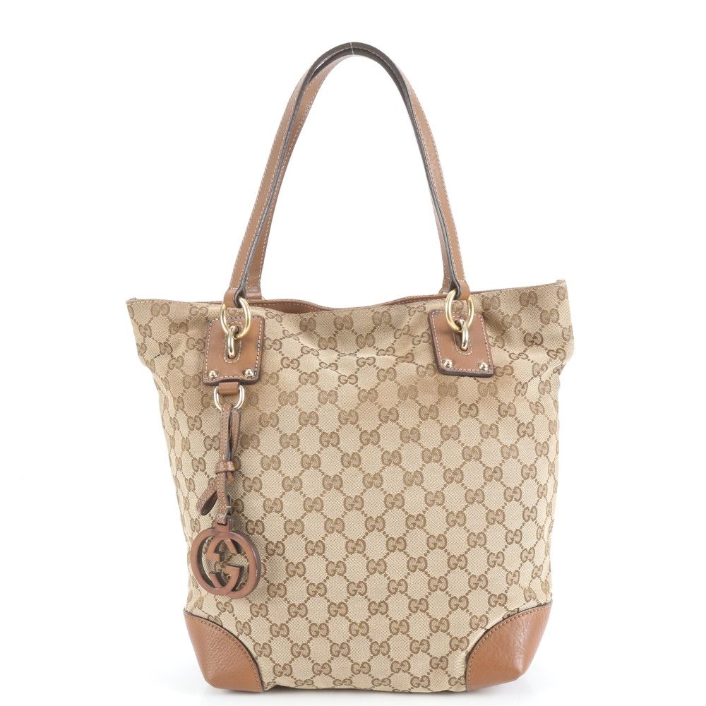 極美品 グッチ GGキャンバス 247237 レザー トート バッグ 肩掛け