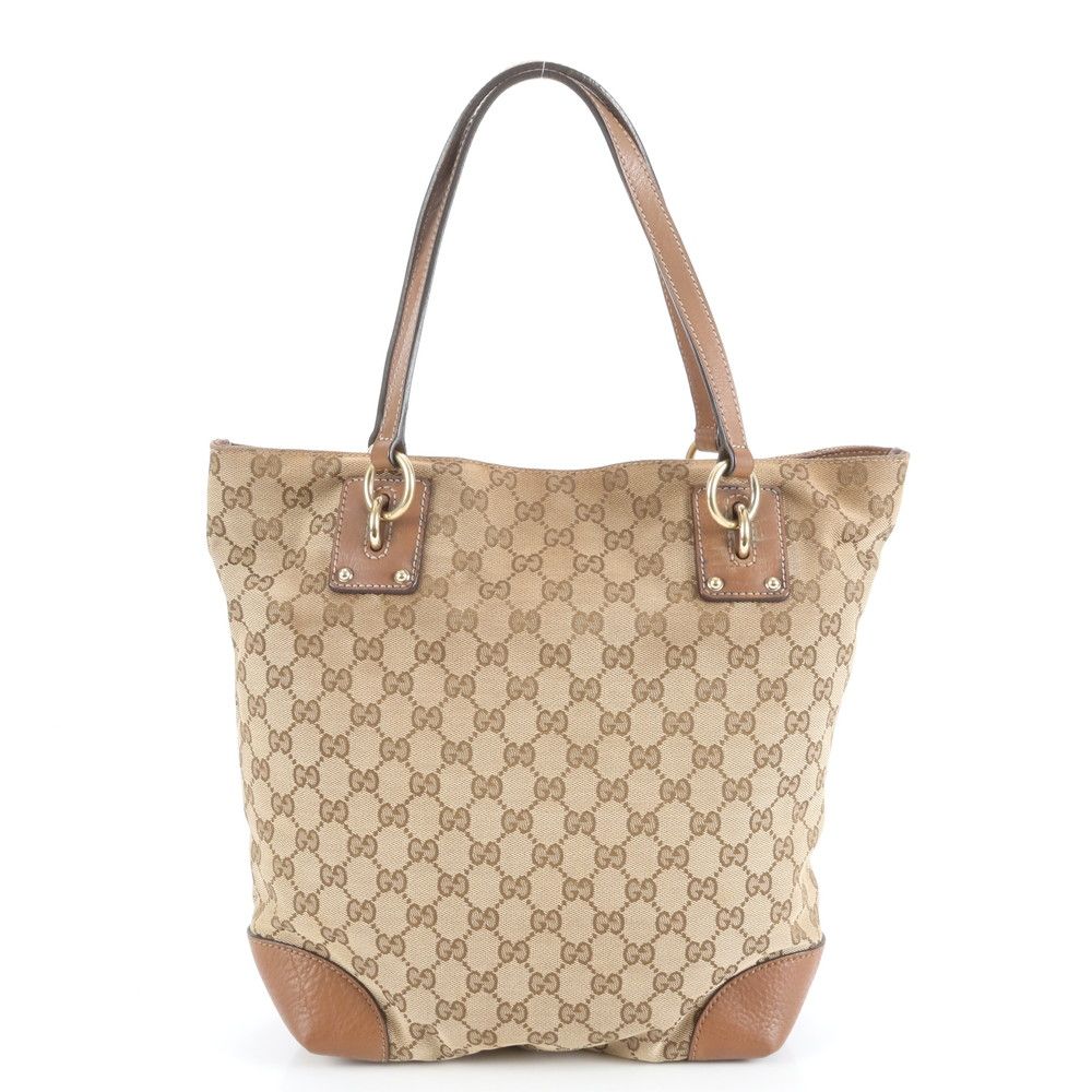 極美品 グッチ GGキャンバス 247237 レザー トート バッグ 肩掛け