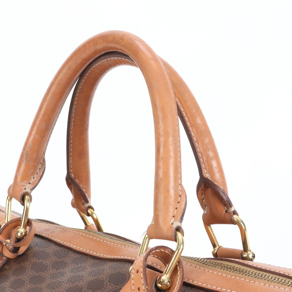 美品 セリーヌ マカダム レザー ボストン バッグ 出張 旅行 トート