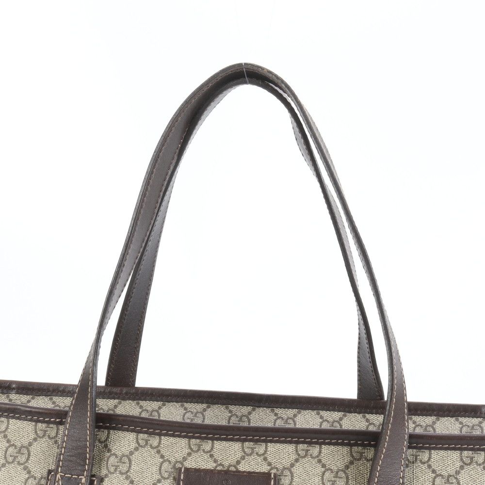グッチ GG スプリーム 211137 レザー トート バッグ ショルダー ビジネス 通勤 書類鞄 A 4 ブラウン メンズ EER DB 28-8