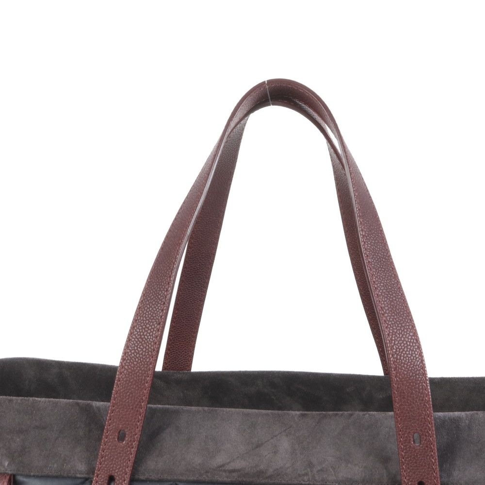 シャネル ギャランティ シリアルシール付 マトラッセ ココマーク ツイード レザー トート バッグ A 4 メンズ RRR DB 35-9