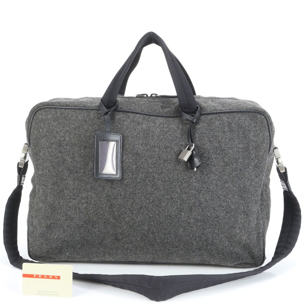 プラダ ギャランティカード付 V 199 R レザー 2 WAY ボストン バッグ 斜め掛け ショルダー 旅行 トート A 4 メンズ RRE DB 34-8