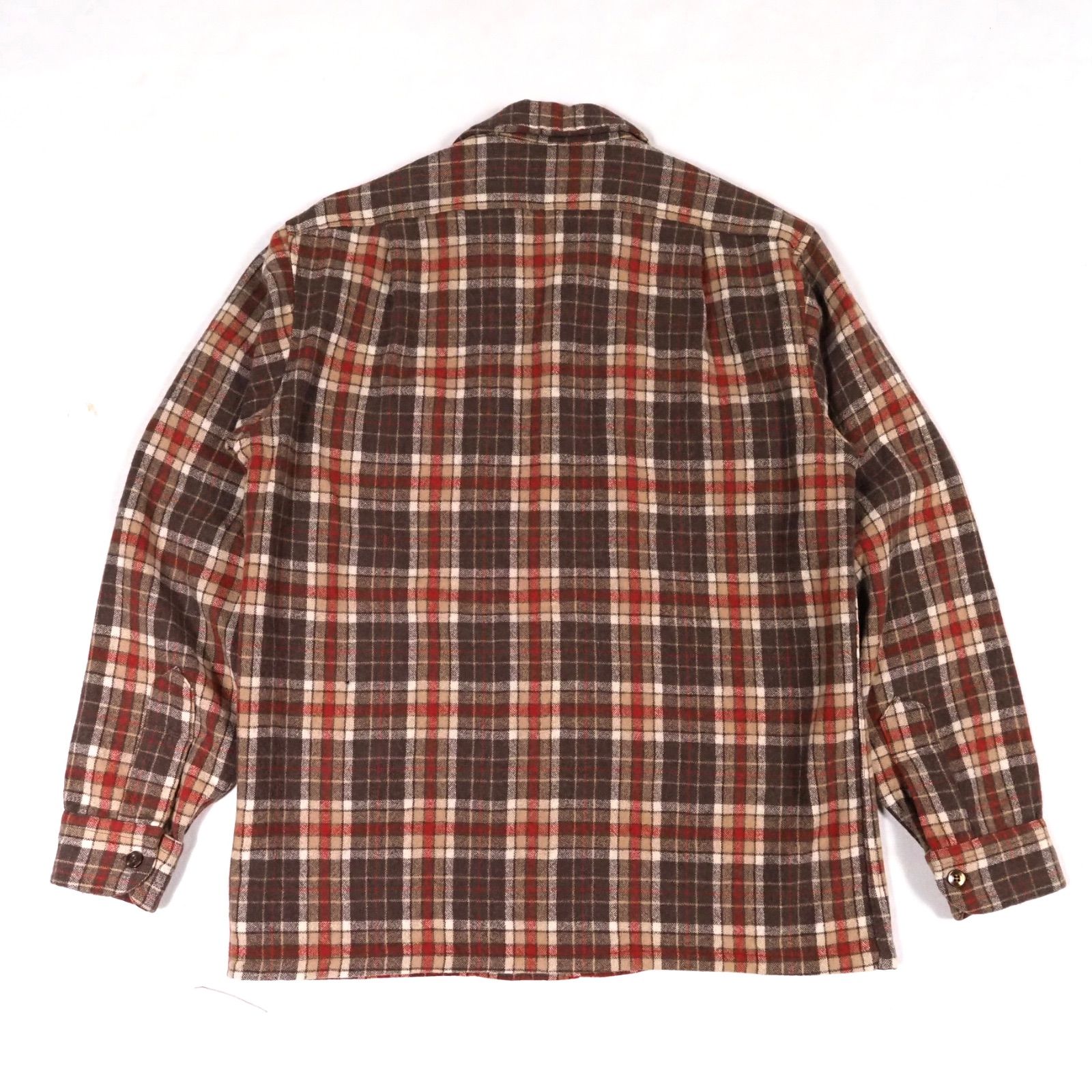 70s USA製 Pendleton ボードシャツ　開襟シャツ　ブラウン 70s PENDLETON ペンドルトン ボードシャツ オンブレチェック ブラウン
