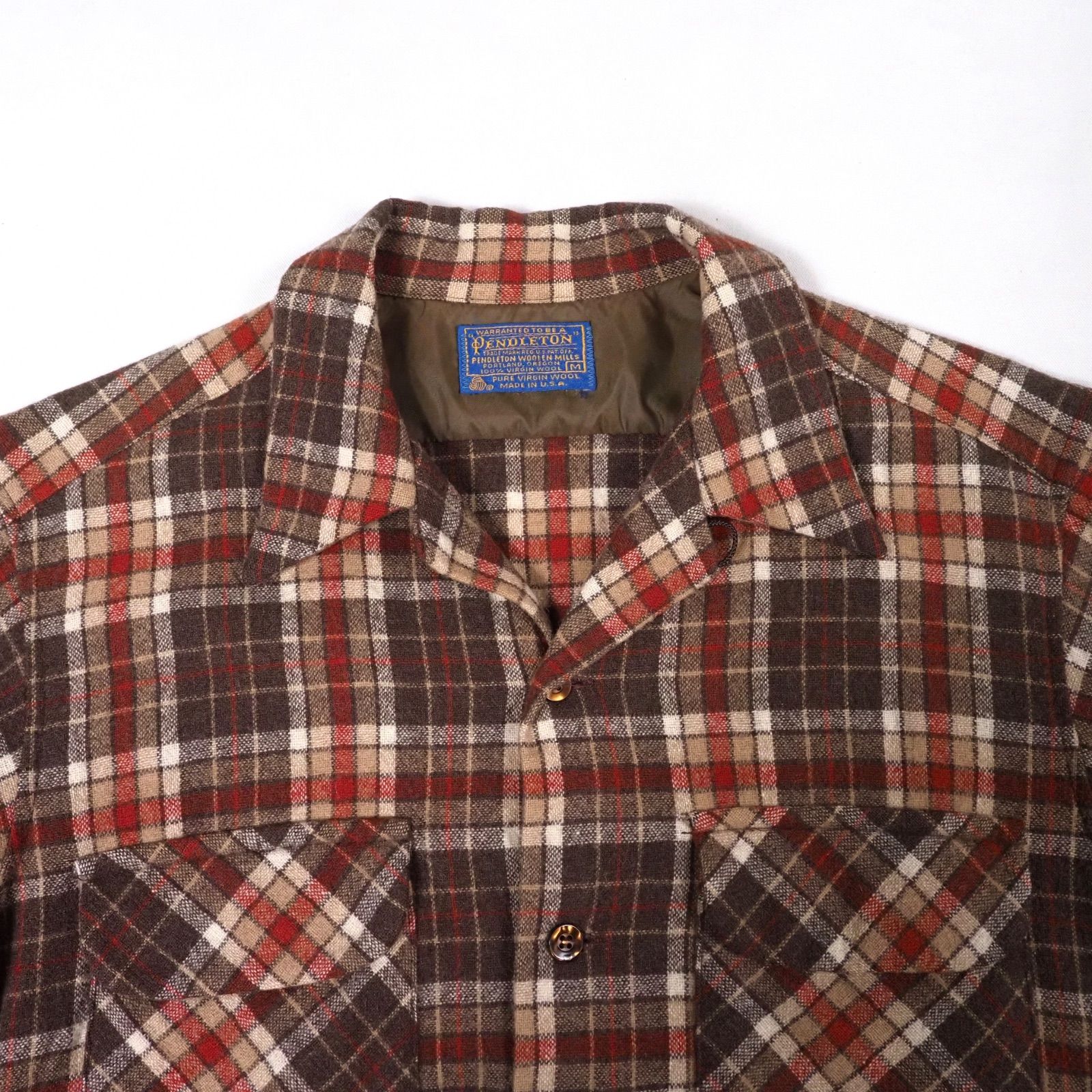 70's Pendleton Board Shirt Brown M USA製 ペンドルトン ボードシャツ