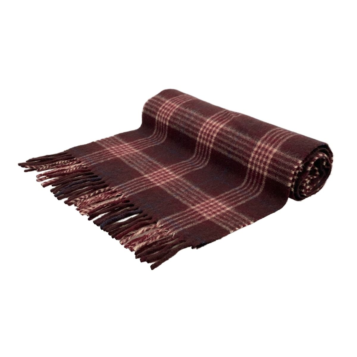 Joshua Ellis(ジョシュアエリス) マフラー美品 - ボルドー×アイボリー