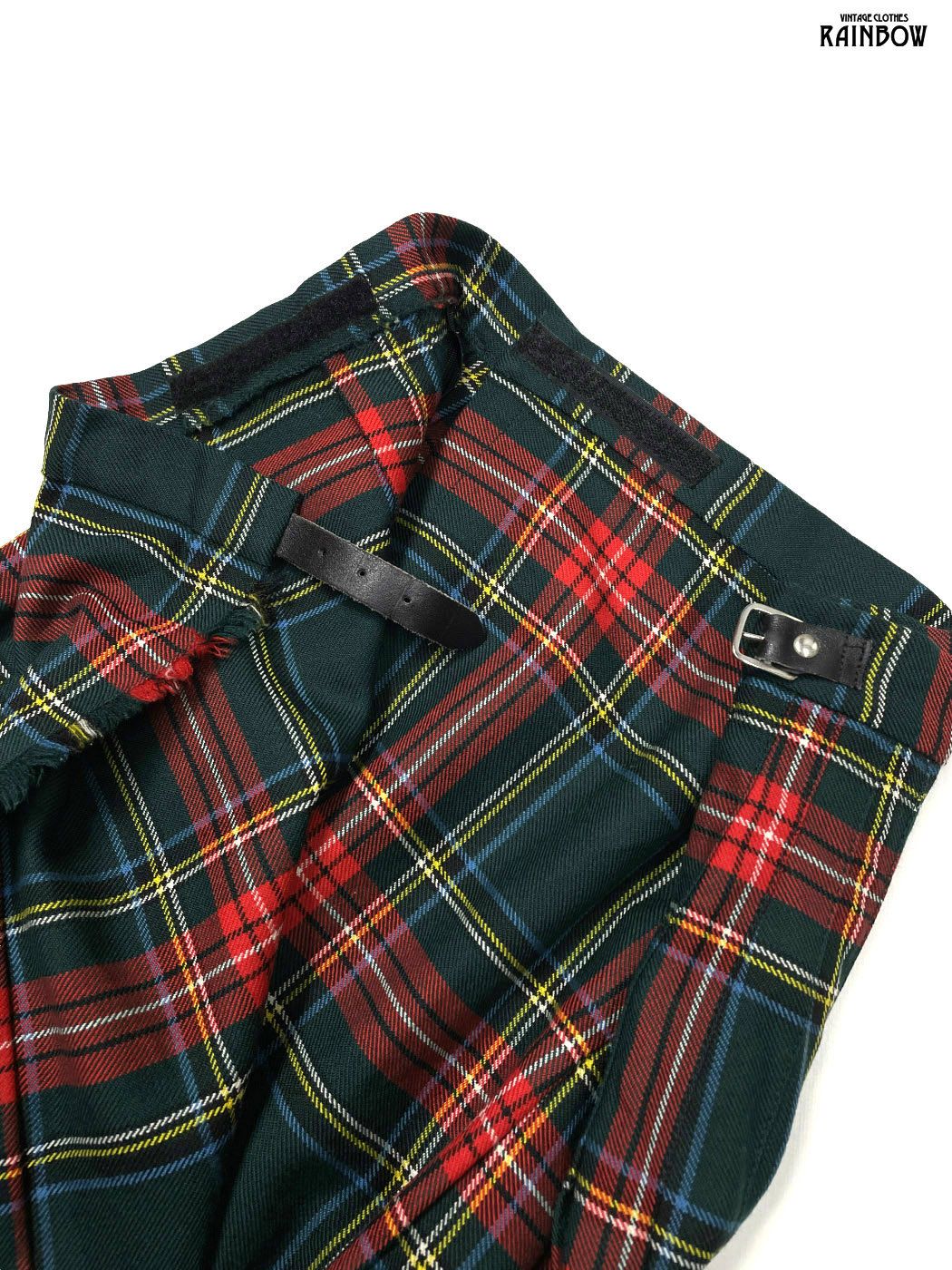 古着 CHARTER CLUB チャータークラブ 巻きデザイン チェック柄 ウール100％ ロング丈 スカート 緑 btu 2511030 スキニー 今季注目